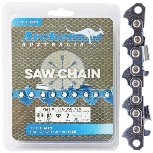 Archer Chain - Semi-chisel 3/8".063"10 Degree Skip Tooth And Ripping ,a06325rrpst,A06325RRPST,A 063 25R RP ST