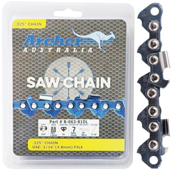 Archer Chainsaw Chain - .325".063"Semi Chisel 25ftRipping ,b06325rrp,B06325RRP,B 063 25R RP