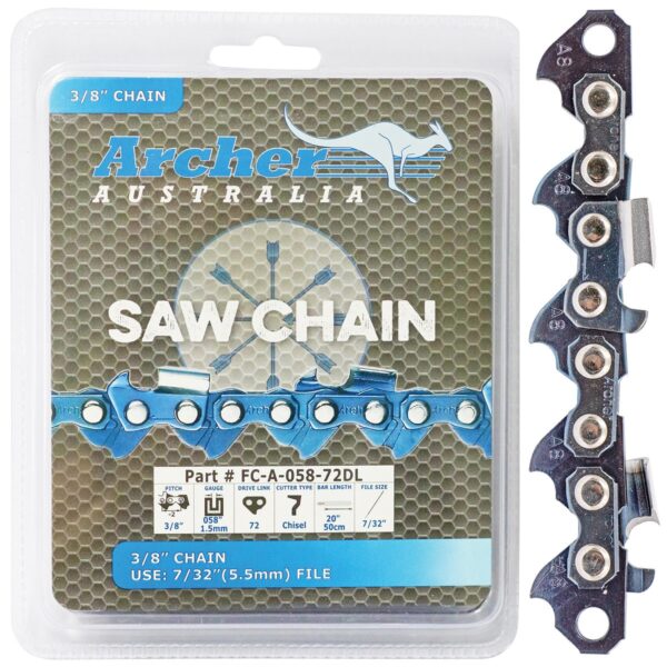 Archer Chainsaw Chain - 3/8".058"Full Chisel 100ftRipping ,fca058100rrp,FCA058100RRP,FC A 058 100R RP